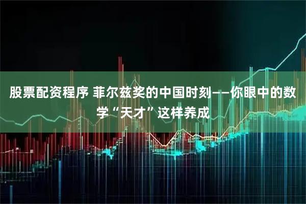 股票配资程序 菲尔兹奖的中国时刻——你眼中的数学“天才”这样养成